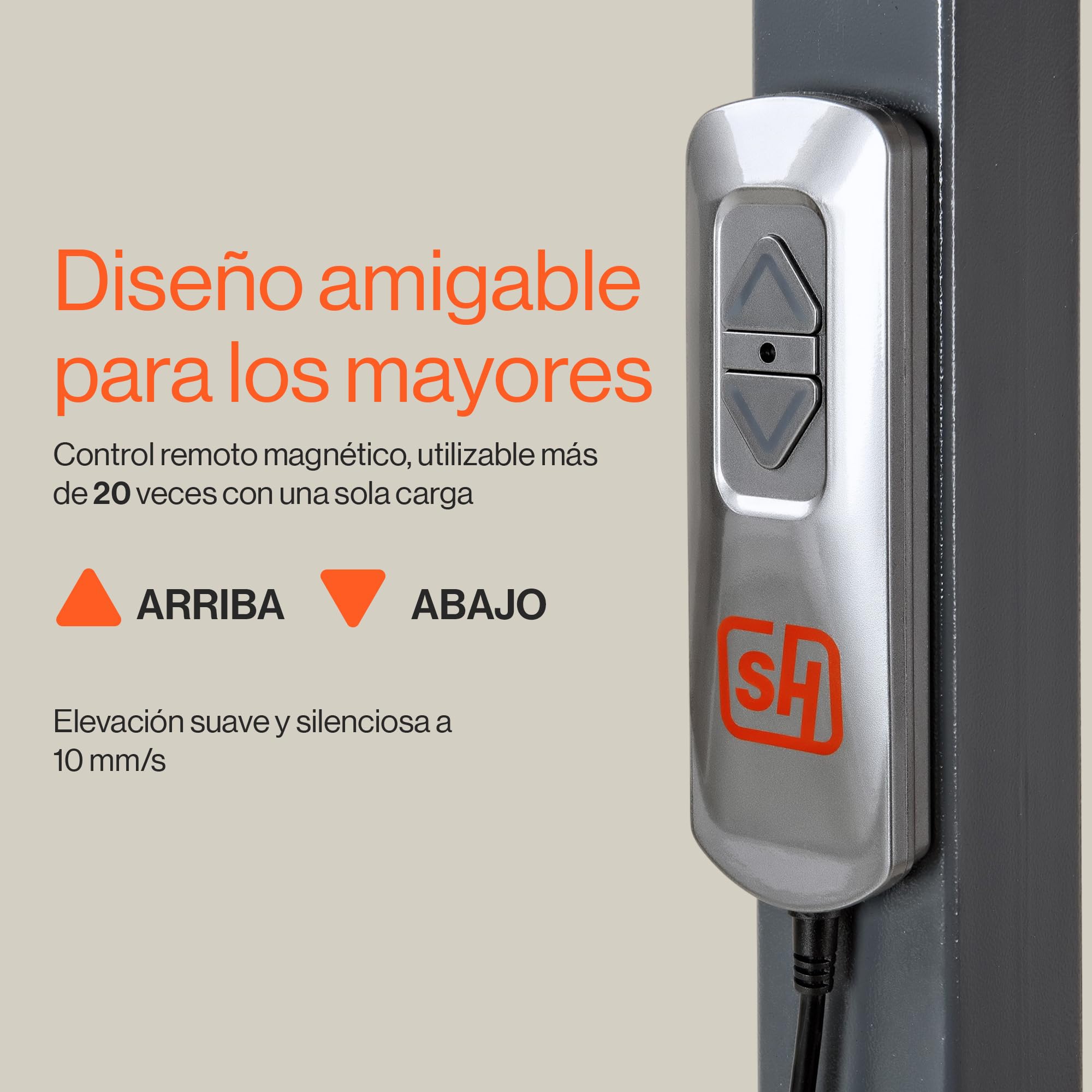 SuperHandy GoRise Elevador Eléctrico de Suelo a Pie – Capacidad de 227 kg, Asistencia para Ponerse de Pie, Portátil, Ajustable, Ergonómico, Fácil Almacenaje, Patente Pendiente (TX)