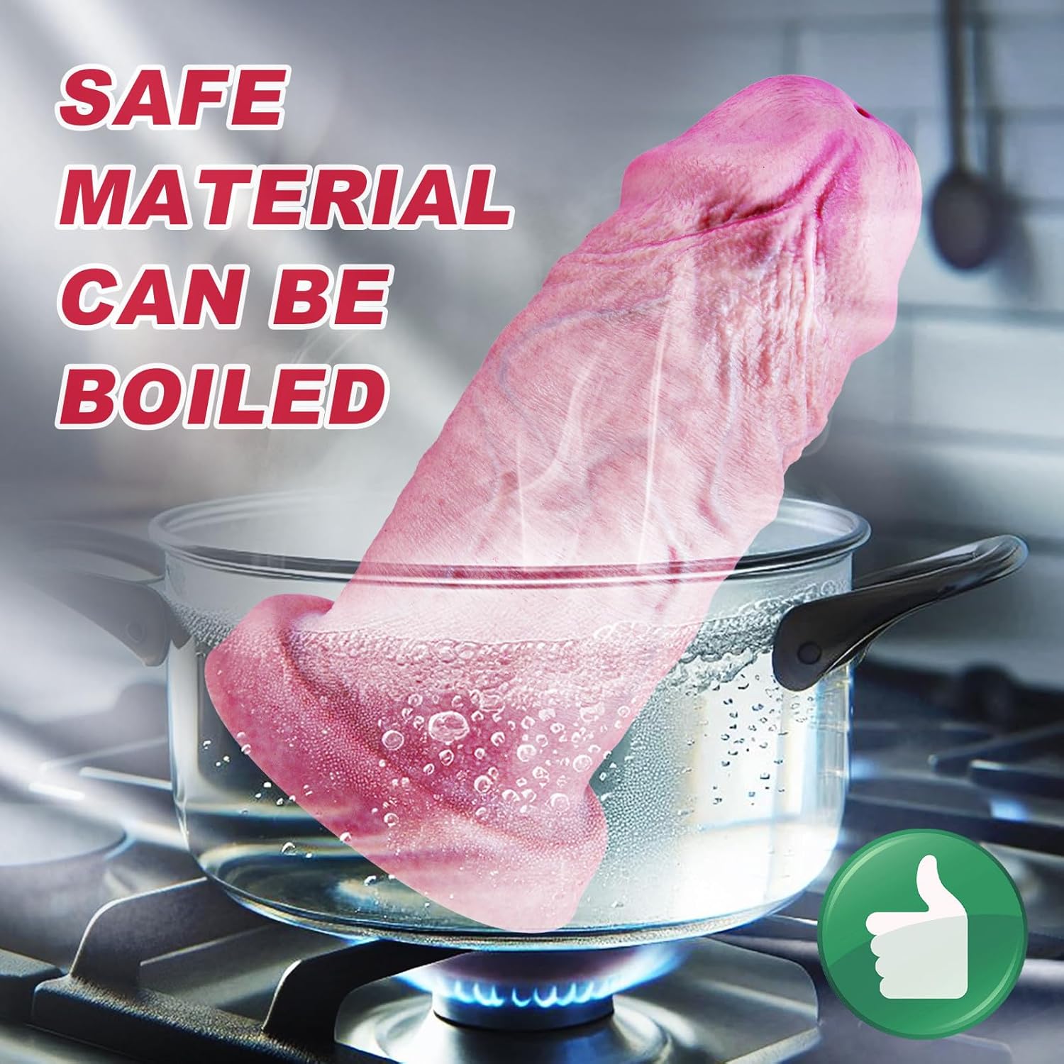 3.4" Diameter Soft Silicone Extra Thick Giant Dildo with Suction Cup, 10.4 Inch Realistic Large Monster Anal Dildo XXL XXXL Penis, Biggest Girth Dildo Extreme Sex Toy for Women Men Advanced Users