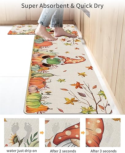 Miniatura 4 de Tapete de baño para tina, antideslizante, de secado rápido y absorbente, de tierra de diatomeas, tapete de cocina, tapete de Acción de Gracias,