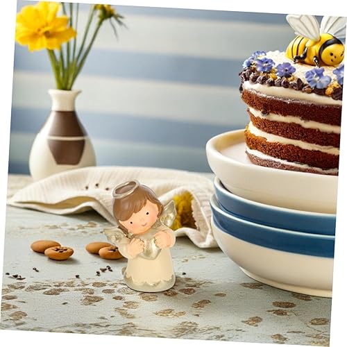 Miniatura 9 de Artibetter 4 piezas de adornos de ángel pequeño, decoración de Cupido, mini figuras de ángulo de Dios, decoración de pasteles, figuras de muñeca de