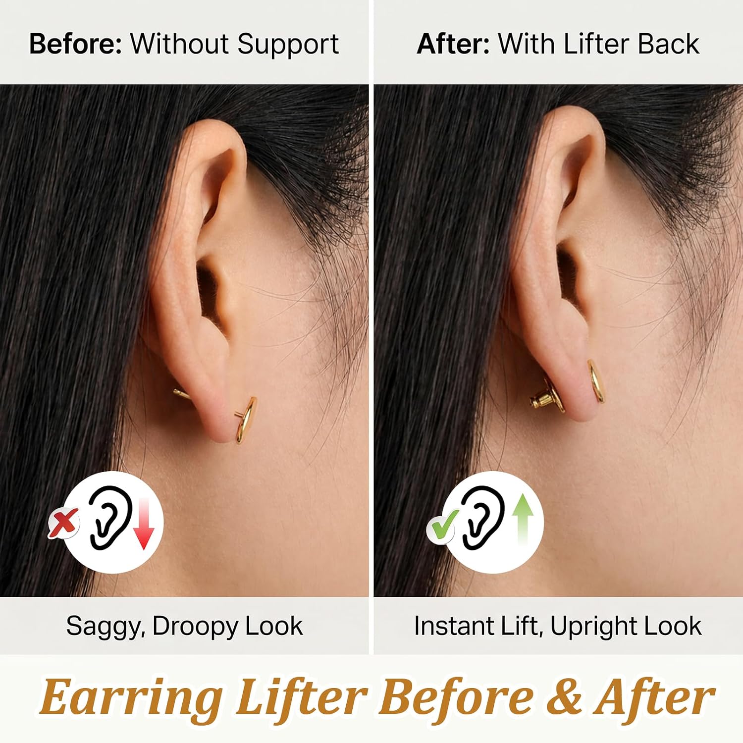 8PCS Lobe Lifter Earring Backs Earrings Backs for Heavy Earrings