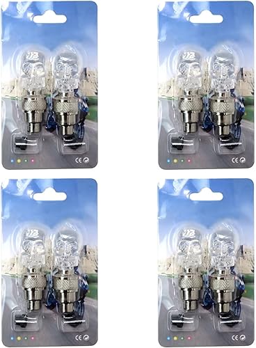 Miniatura 9 de 8 luces LED con forma de calavera, vástago de válvula de automóvil, cubierta de luz LED, accesorios para bicicleta, automóvil, motocicleta,