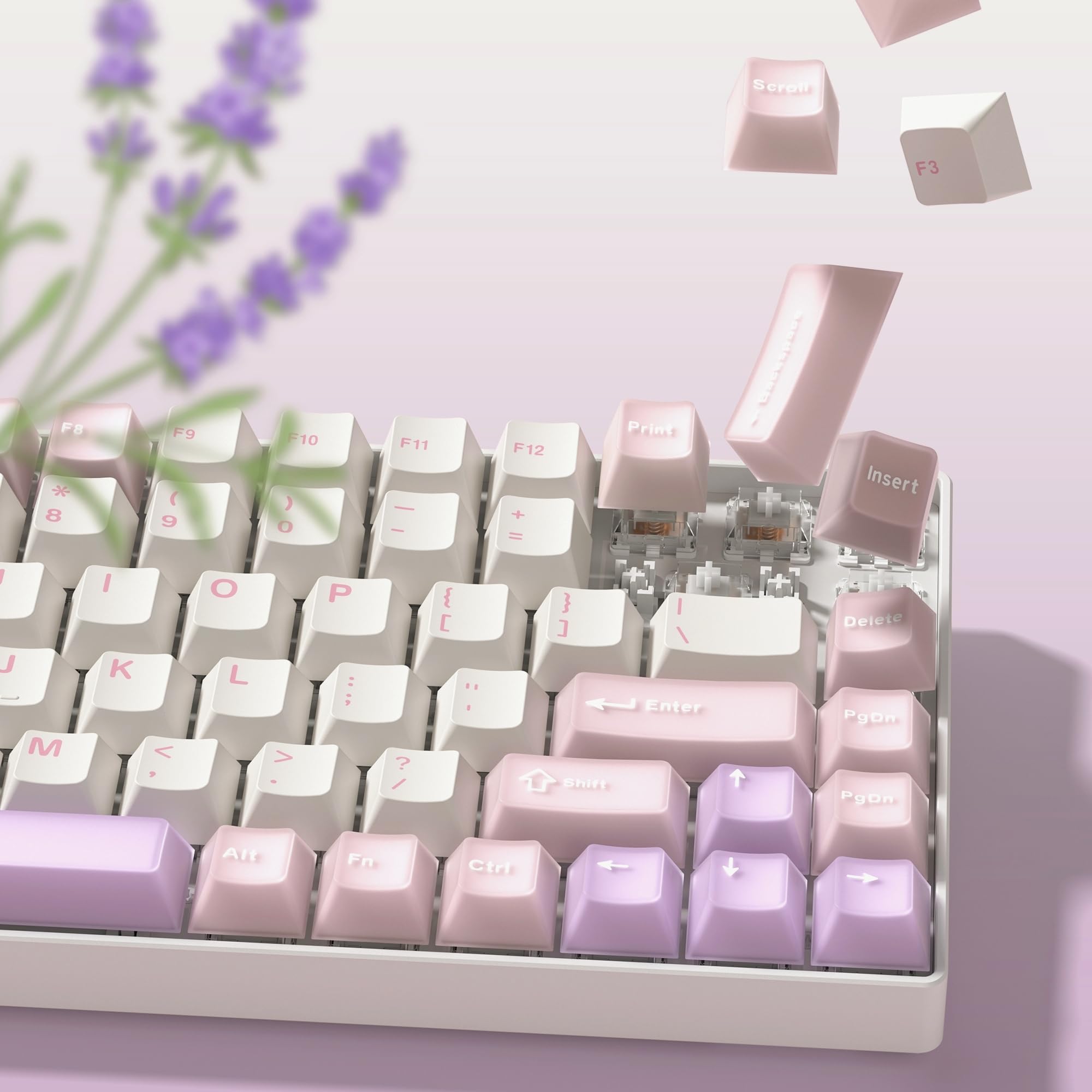 Amazon.com: Womier Mechanica Keyboard Keycaps Pink, Jelly PBT