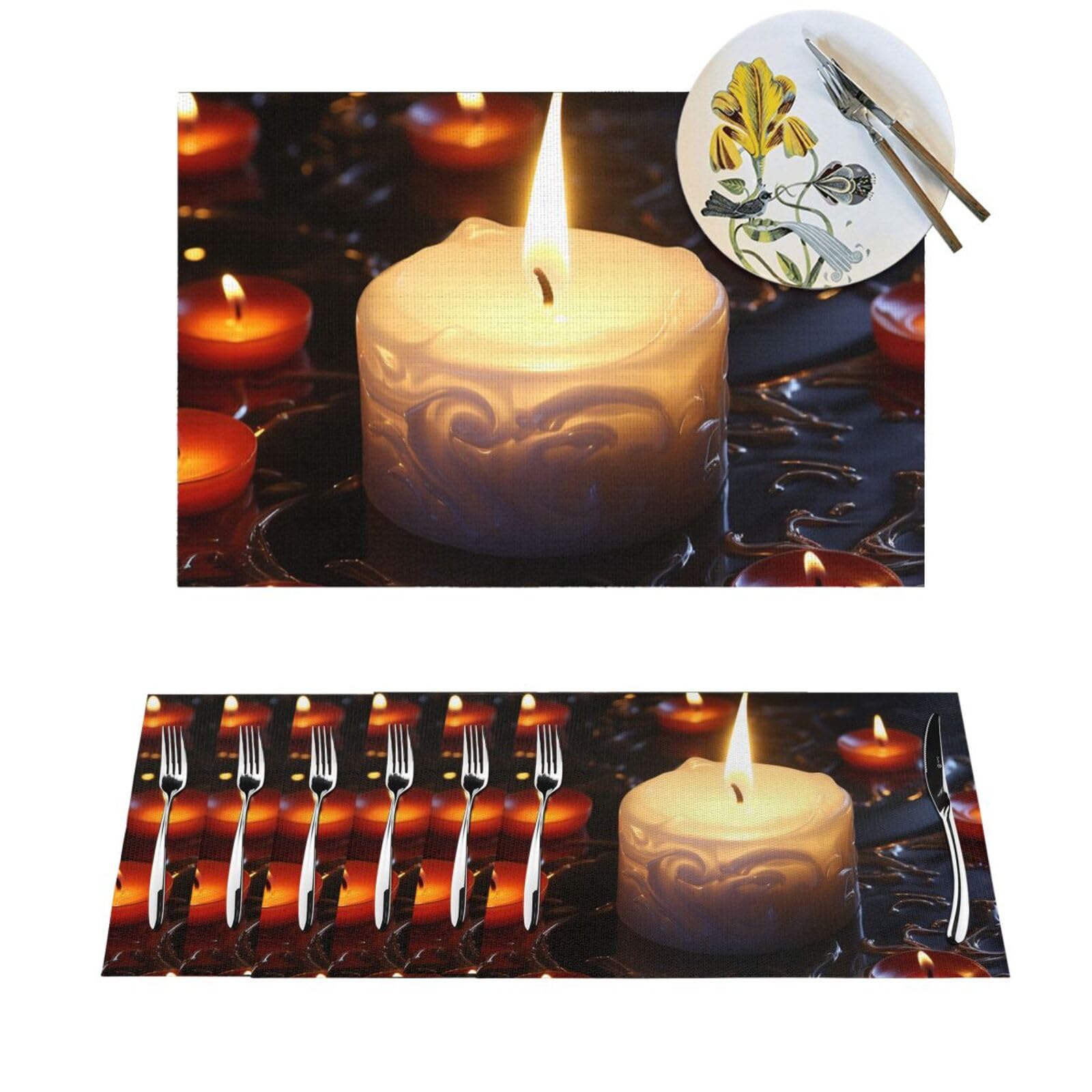 Sets de table antidérapants en PVC de cuisine - Napperons de table lavables 45,7 x 30,5 cm