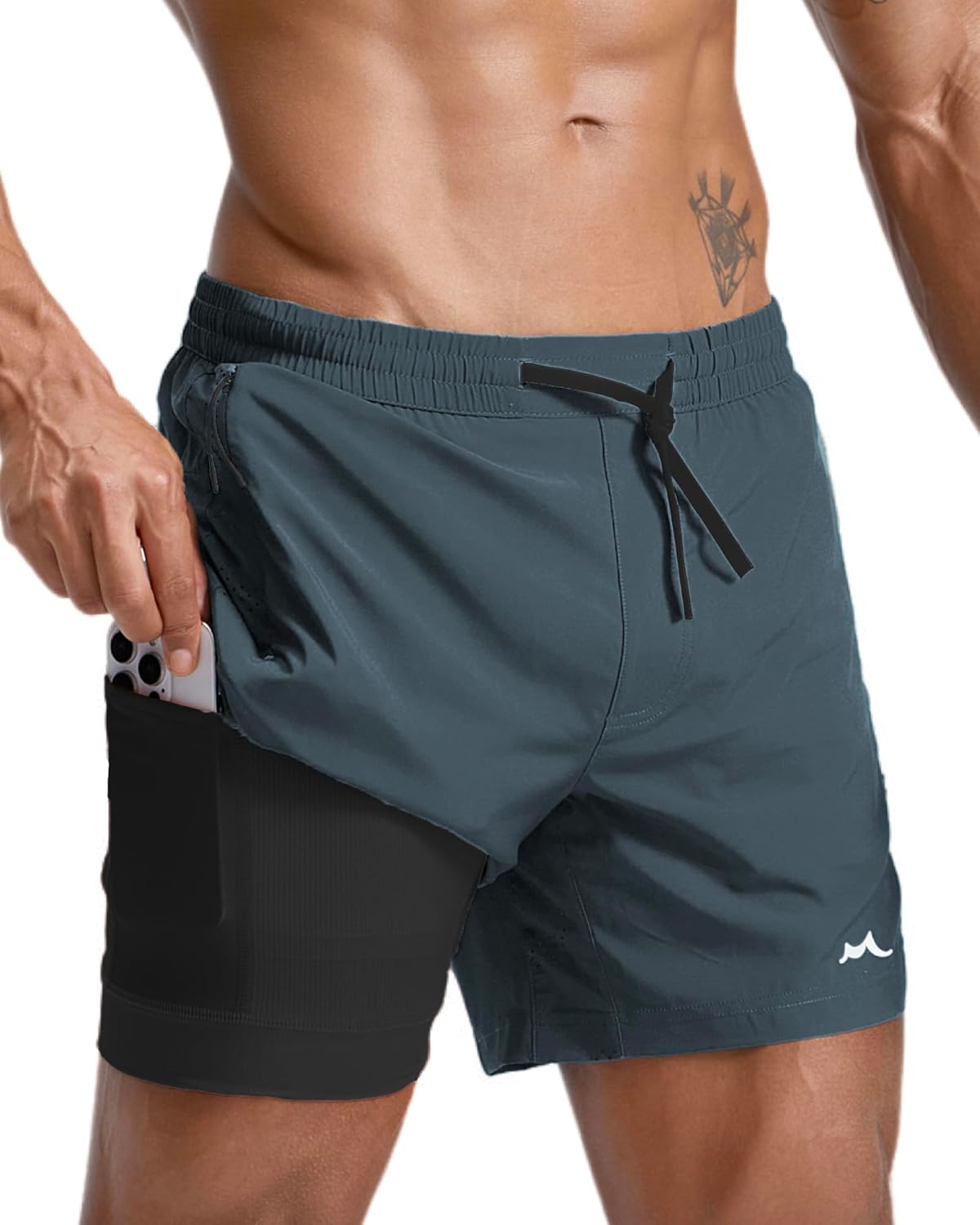 maamgic Men's Athletic Running Shorts with Liner Ultra Lightweight Workout Shorts 5"/ 7" - Image 2