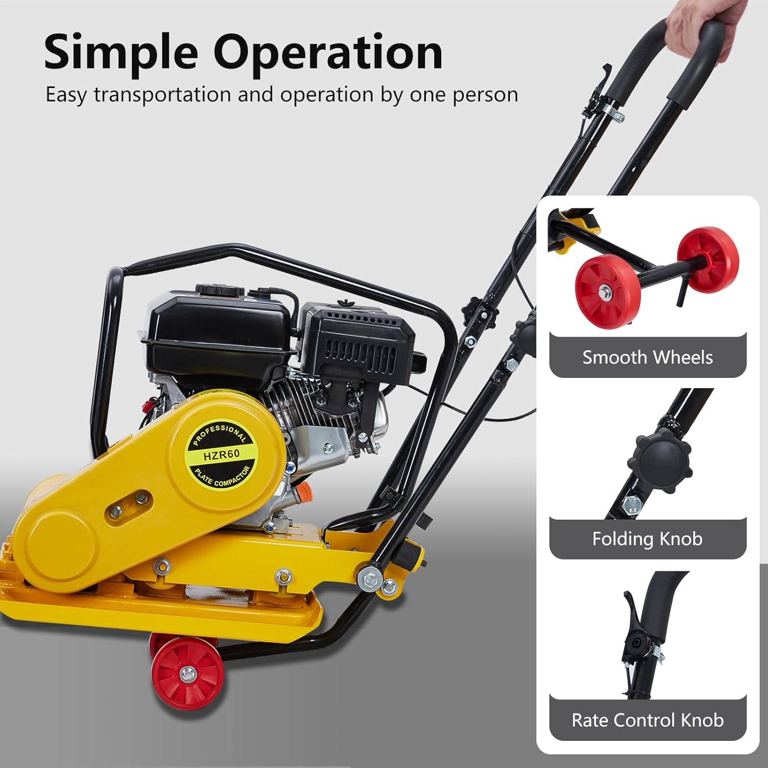 Garvee 7HP Plate Compactor controls