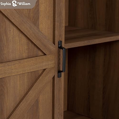 Miniatura 4 de Sophia & William Gabinete de barra de café para cocina, armario de almacenamiento de buffet con puerta corrediza de granero, 31.9 pulgadas de