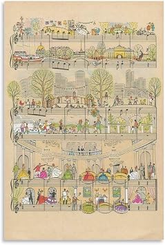 JHXNJDPOST Vintage Parisian Street Scene Poster Ready-to-Hang French Architecture Decor Canvas Wall Art Aesthetic Decorative Painting Living Roomstyle 12x18inch30x45cm