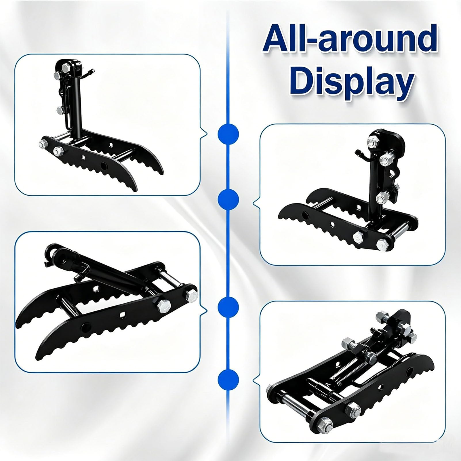 Accesorio de Repuesto de Acero Reforzado para miniexcavadora Three-HoleThumbClip | Pinza hidráulica con mangueras y tornillos, compatible con proyectos de dragado