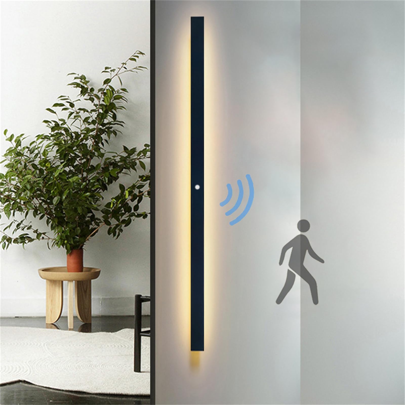 Lámpara de pared de aluminio y acrílico de 80cm con iluminación LED natural 8
