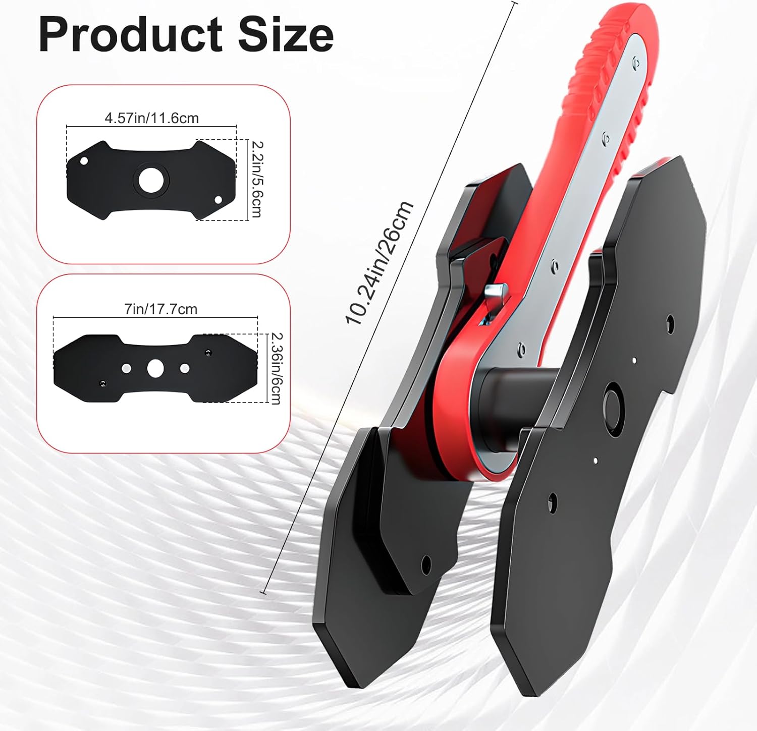 Brake Caliper Compression Tool Kit, Caliper Piston Compressor Tool, 360° Ratchet Piston Press with 4 Hooks & 2 pcs Large Steel Plate for Single Twin Quad Sextuplet Piston Disc Brake Caliper (Red)