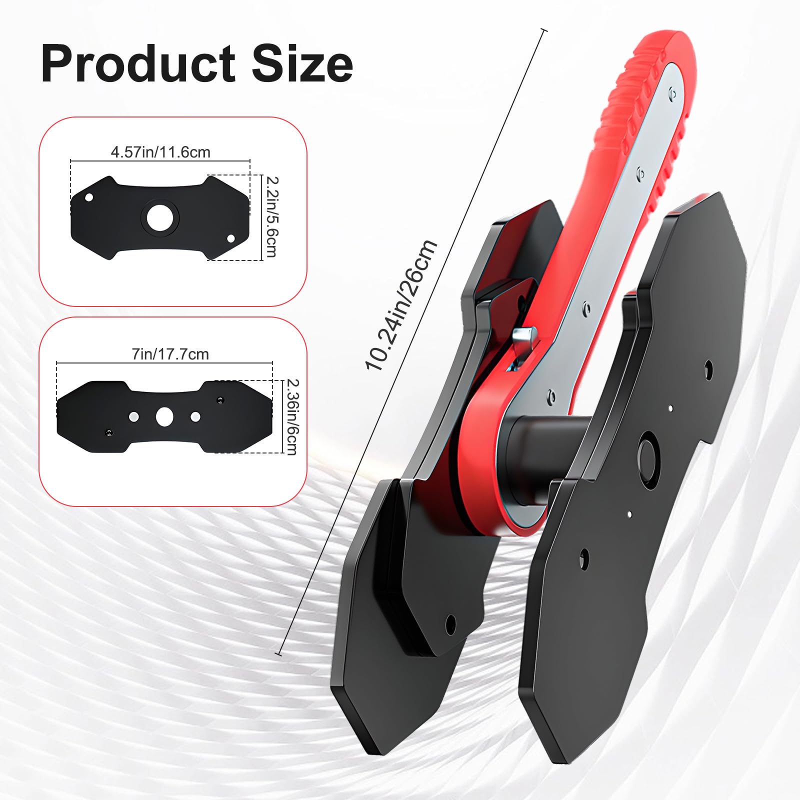 Kit de herramientas de compresión de pinza de freno, herramienta de compresor de pistón de pinza, prensa de pistón de trinquete de 360° con 4 ganchos y 2 placas de acero grandes para pinza de freno de