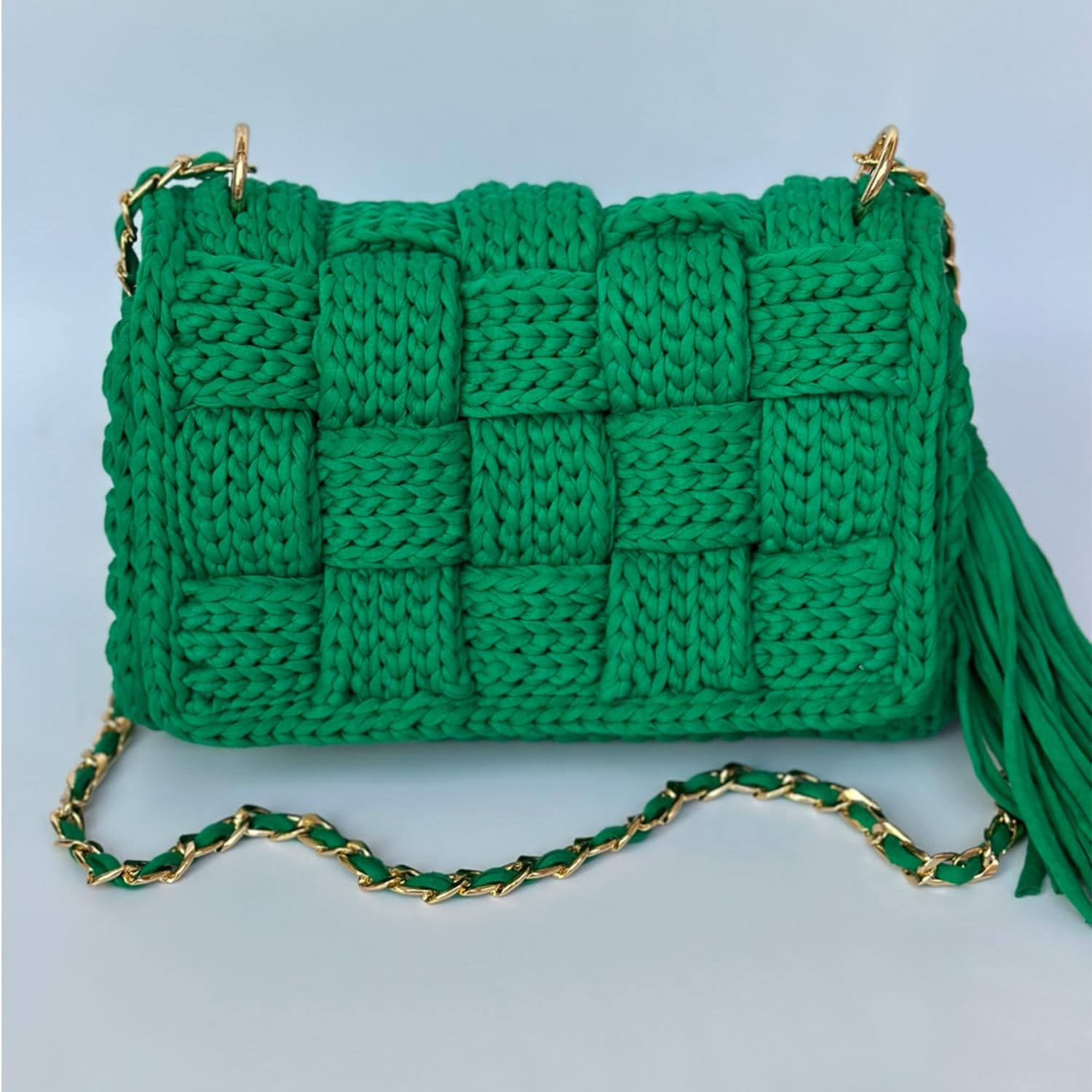 NOTIONSLAND 400 g T-Shirt Yarn, Knitting Yarn, Fabric, Crochet Yarn for Bag Basket, Blanket, Home Decoration - Peacock Green - Image 4