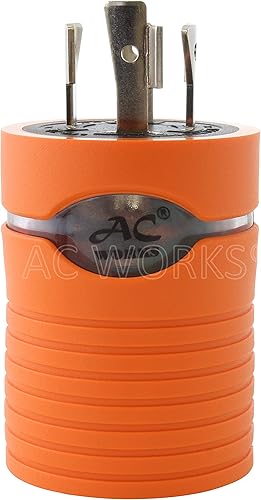 Miniatura 7 de AC WORKS ADL1420520 Adaptador de bloqueo L14-20P 20A 125250Volt 4 clavijas macho enchufe a 5-1520R hogar regular 1520Amp conector hembra