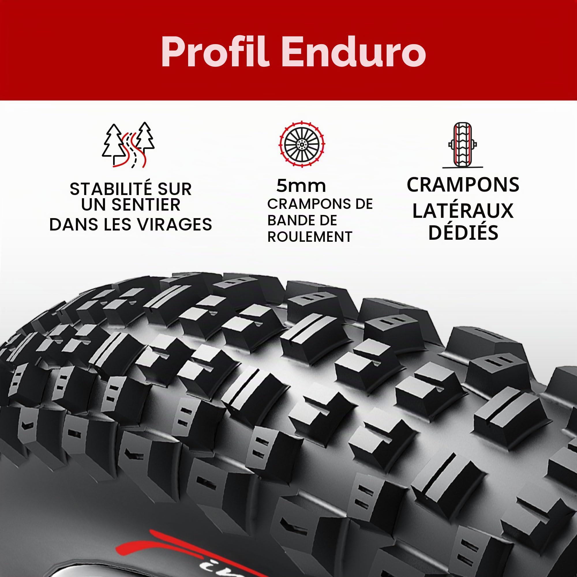 Fincci Pneu VTT 27.5 Pouces Pliable - Paquet de 2 Pneus Vélo de Montagne | Pneu 27.5x2.25 ETRTO 57-584 60 TPI 35-50 PSI - Anti-Crevaison 1mm pour Vélo Électrique VAE VTT Hybrid VTC Ville Adulte