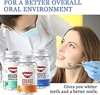 Vista 7 de 3 tabletas de pasta de dientes, menta, probióticos, naranja, pasta de dientes de aliento fresco, pastilla de enjuague bucal de viaje para adultos