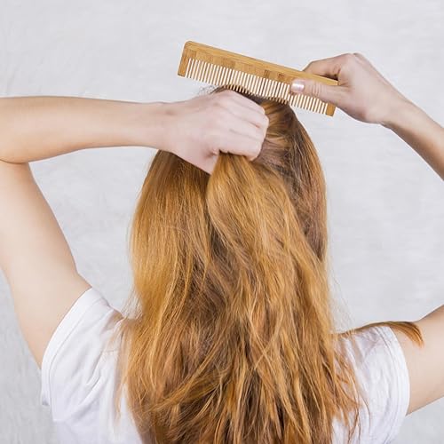 Miniatura 7 de 5 peines de madera de bambú antiestático peine de madera natural peine de madera natural bigote peinado bolsillo peine para mujeres hombres pelo