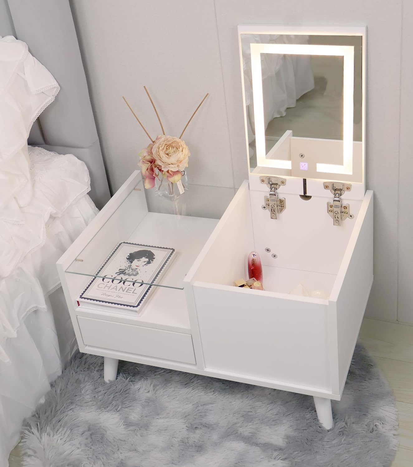 古い鏡台 姿見 ドレッサー スタンド 木製 欅 透かし彫り レトロ