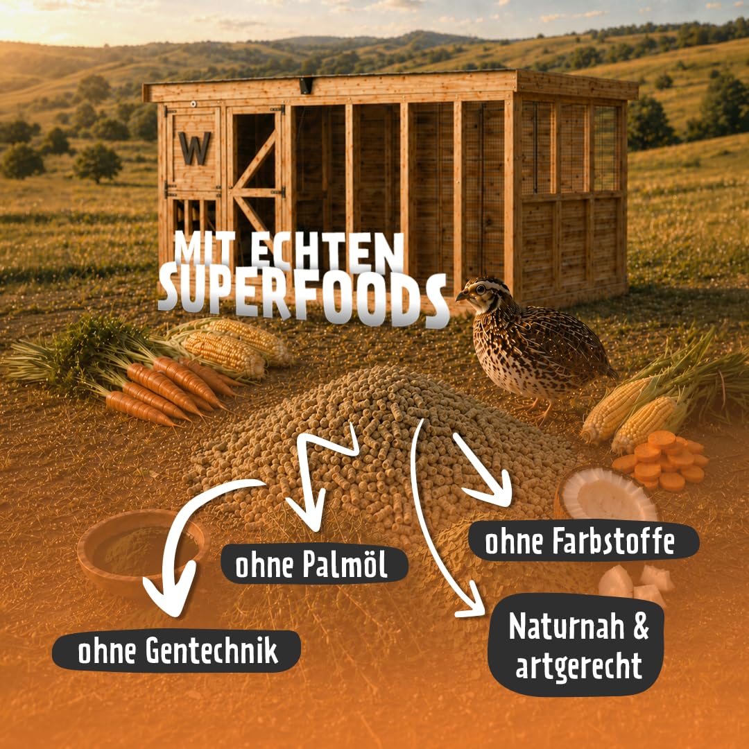 WachtelGold® semi di quaglia ♥ │10kg, mettere grano nature 2mm│✓ Senza OGM│Ideale abbinato a mettere quaglie
