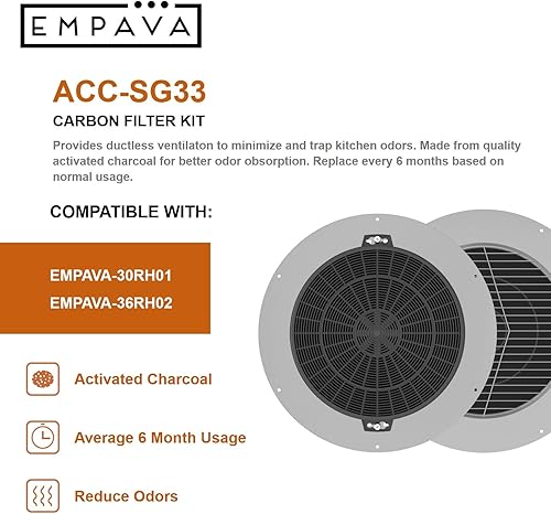 Miniatura 2 de Empava ACC-SG33 Filtro de carbón para campana extractora EMPV-30RH01, MPV-36RH02