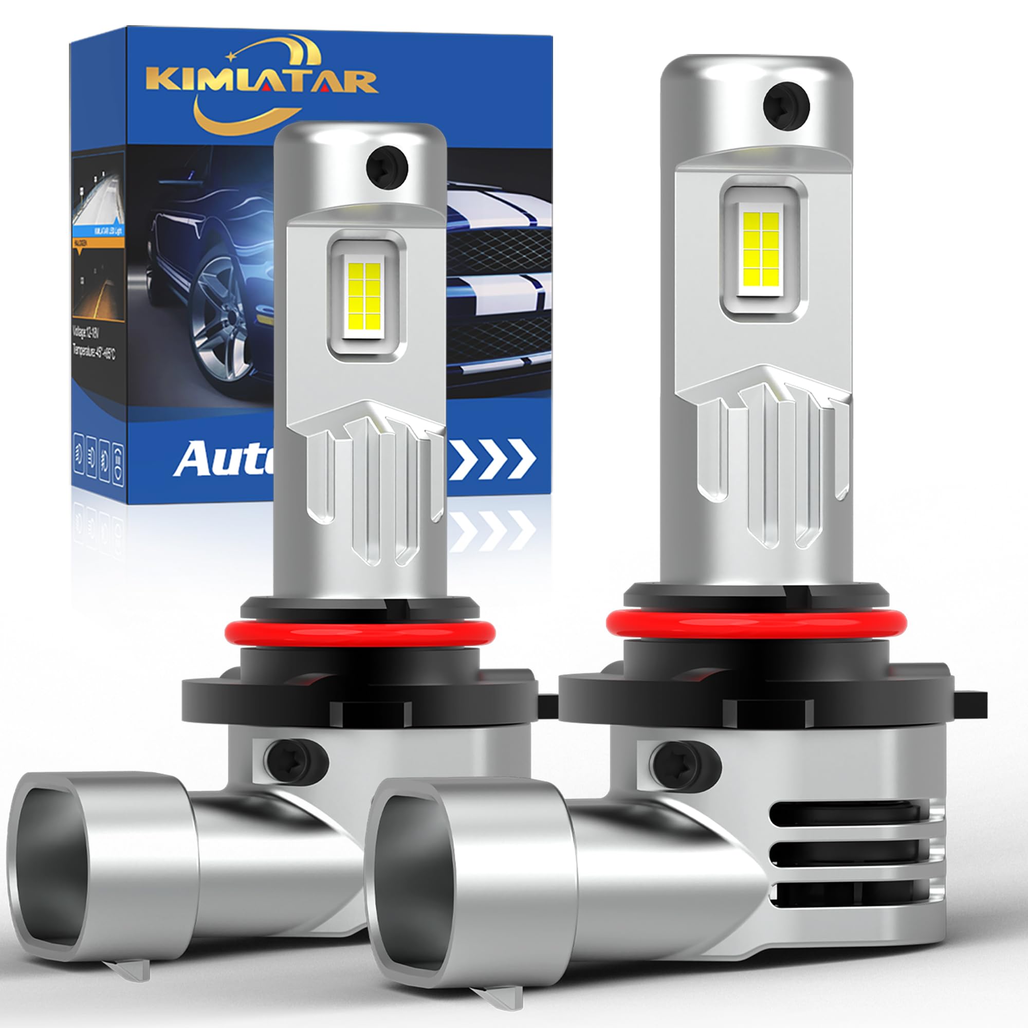 KIMLATAR 9005 Bulbs,60000LM Upgraded 900% Brightness with Fan Cooling Super Bright 1:1 Halogen Size 80000Hrs Long Lifespan 9005/HB3 Fog Lights Pack of