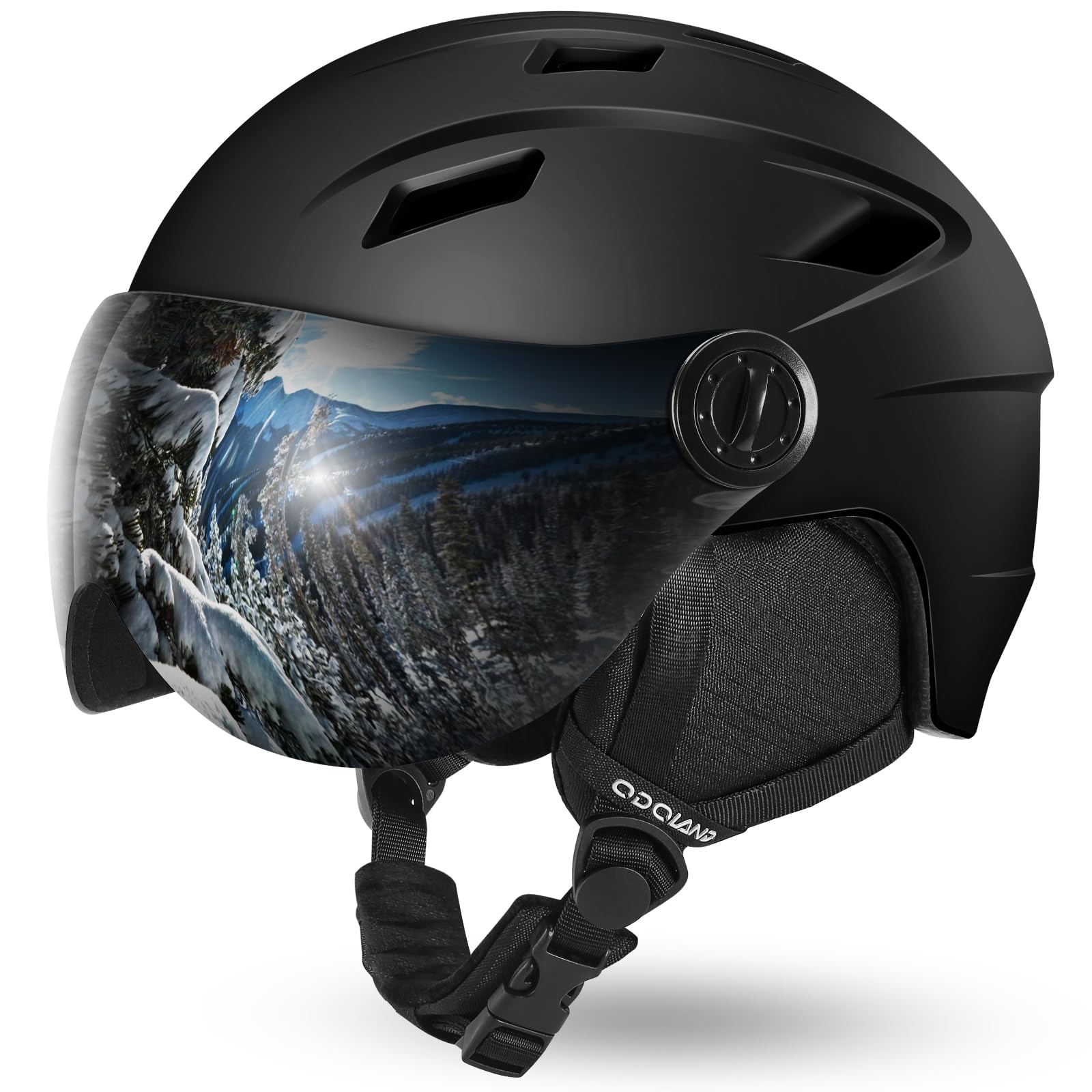 Odoland Ski Helmet with 2-in-1 Visor Goggles, Light Weight Snowboard Helmet for Men Women, Snow Sport Helmets for Skiing, Skating, Snowboarding,Black,S : Sports & Outdoors