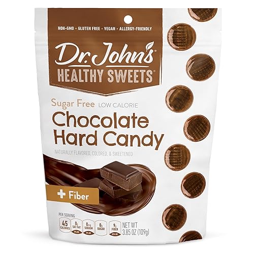 Dr. John's - Caramelos sin azúcar, dulces duros saludables con cero azúcar, aperitivos bajos en calorías, aptos para keto, vegano, sin gluten, sabor