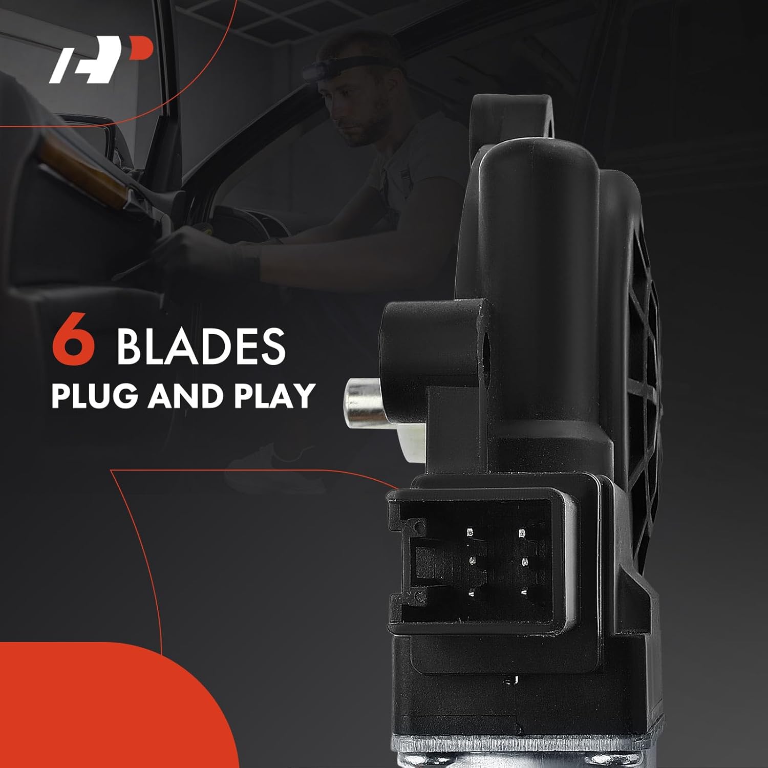 A-Premium Front Left Driver Side Power Window Motor (6-Pin Plug) Compatible with Toyota & Mazda & Scion Models -3, 3 Sport, CX-3, CX-5, CX-9, iA, Yaris, Yaris iA, with Auto-up Function