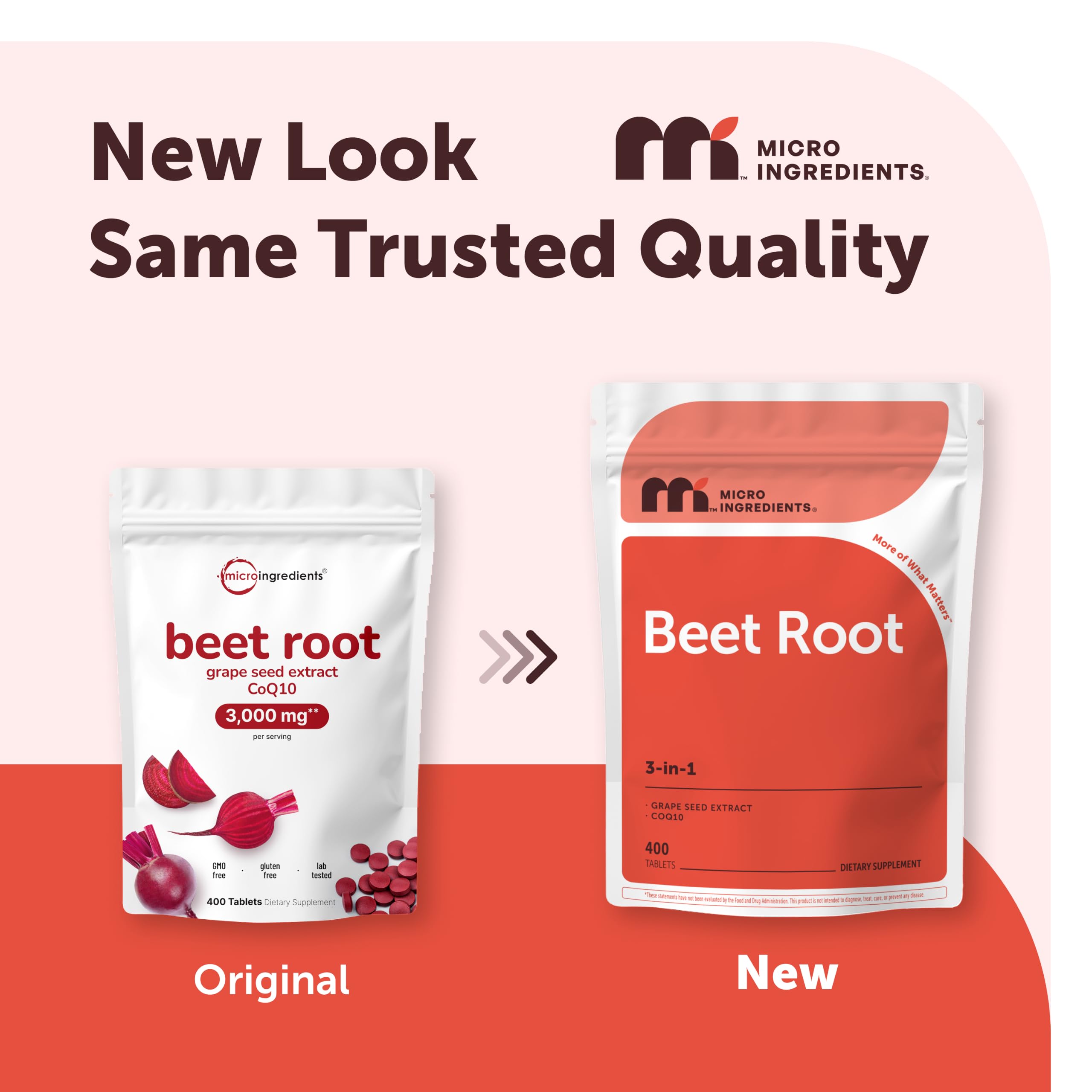 Micro Ingredients Beet Root with Grape Seed Extract & CoQ10, 400 Tablets | 200 Servings | Beet Root Supplements from Beetroot Extract | Non-GMO, Gluten Free — Amazon image 2
