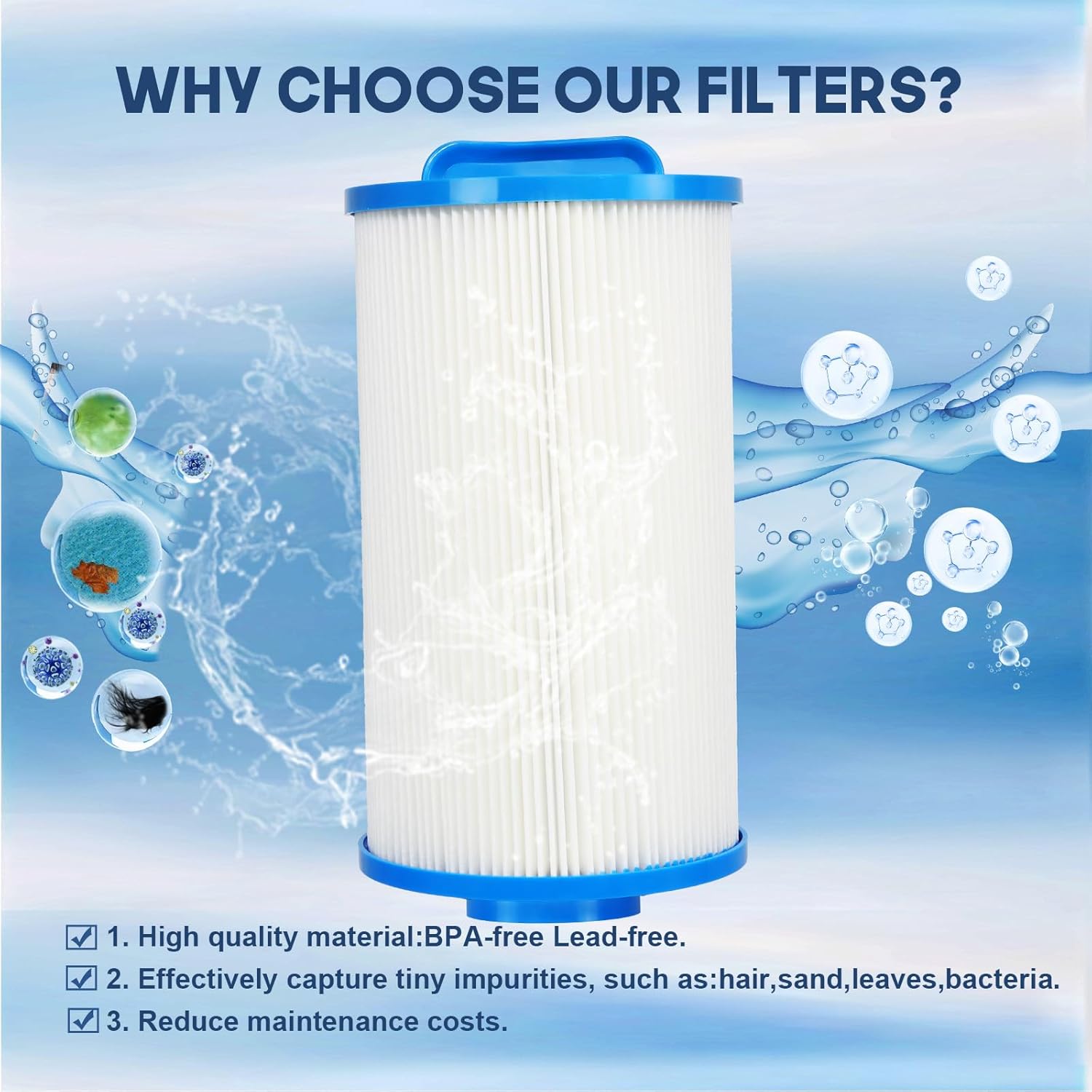 Hrozny PWW35L Hot Tub Filter Replacement Compatible with Unicel 4CH-935, 817-4035, SD-01235, FC-0170, 35 Sq Ft Spa Filter, 2 Pack
