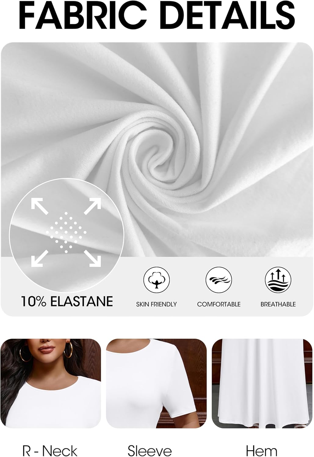 FANDEE Women's Maxi Dress Casual Crewneck Short Sleeve Dresses - Image 8