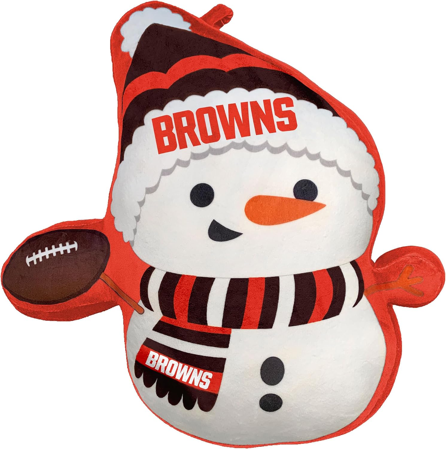 Pegasus Home Fashions Cleveland Browns Holiday Snowman Plushlete Pillow