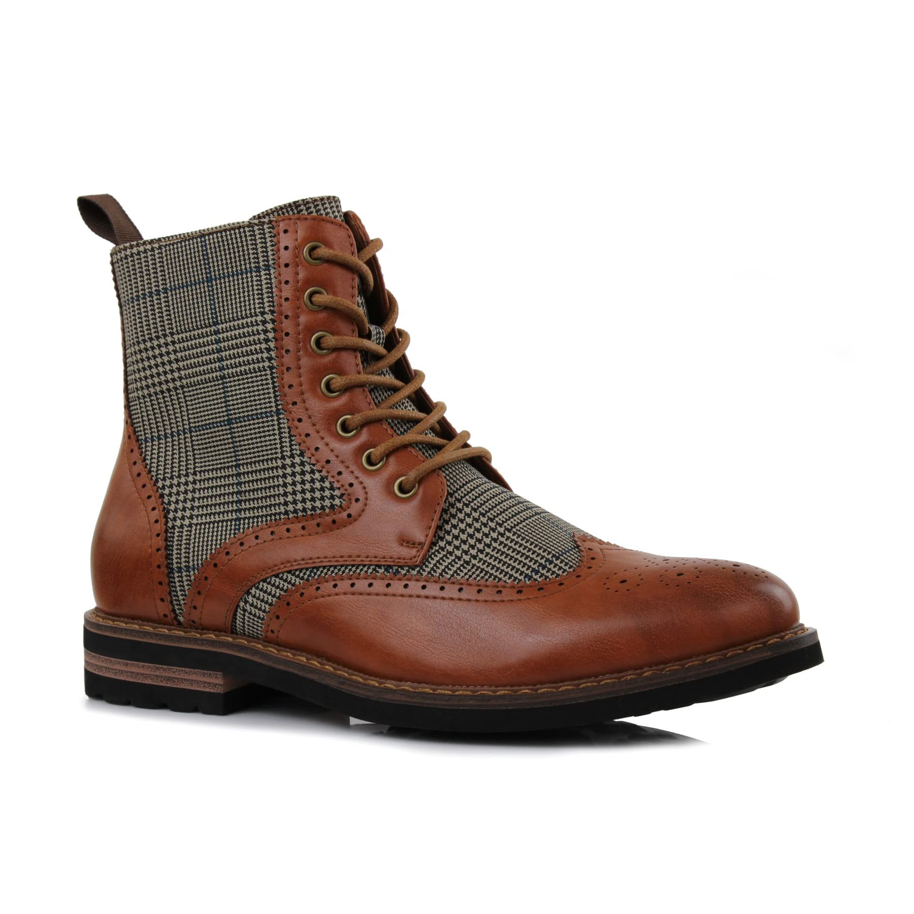 Polar Fox Men's Wingtip Brogue Dress Boot Collection | Classic & Mixed-Media Ankle Boot Styles