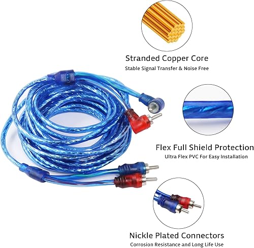 Miniatura 5 de HBU Kit de cableado de amplificador de calibre 12, kit completo de instalación de amplificador de audio para automóvil de 12 AWG con cables de