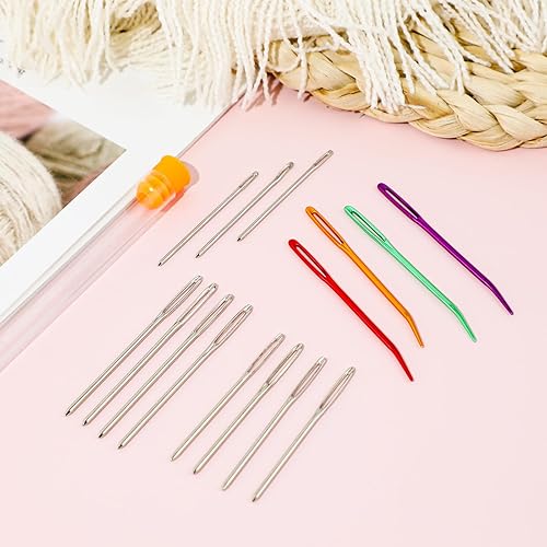 Miniatura 3 de Agujas de hilo de acero inoxidable para tejer, agujas de bordar, agujas de punta doblada, agujas de tejer a mano, agujas de coser para tejer a