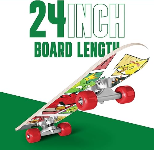 Miniatura 3 de Angry Birds Monopatín para principiantes para niños, mini tabla de crucero de madera con gráficos geniales para niños y niñas de 5 a 14 años,