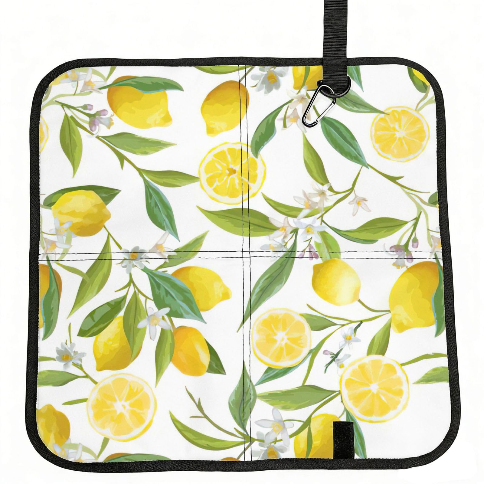 NImongt Fresh Tropical Lemons Print Portable Chair Pad Foldable Seat Cushion Outdoor Seating Office Picnic Camping