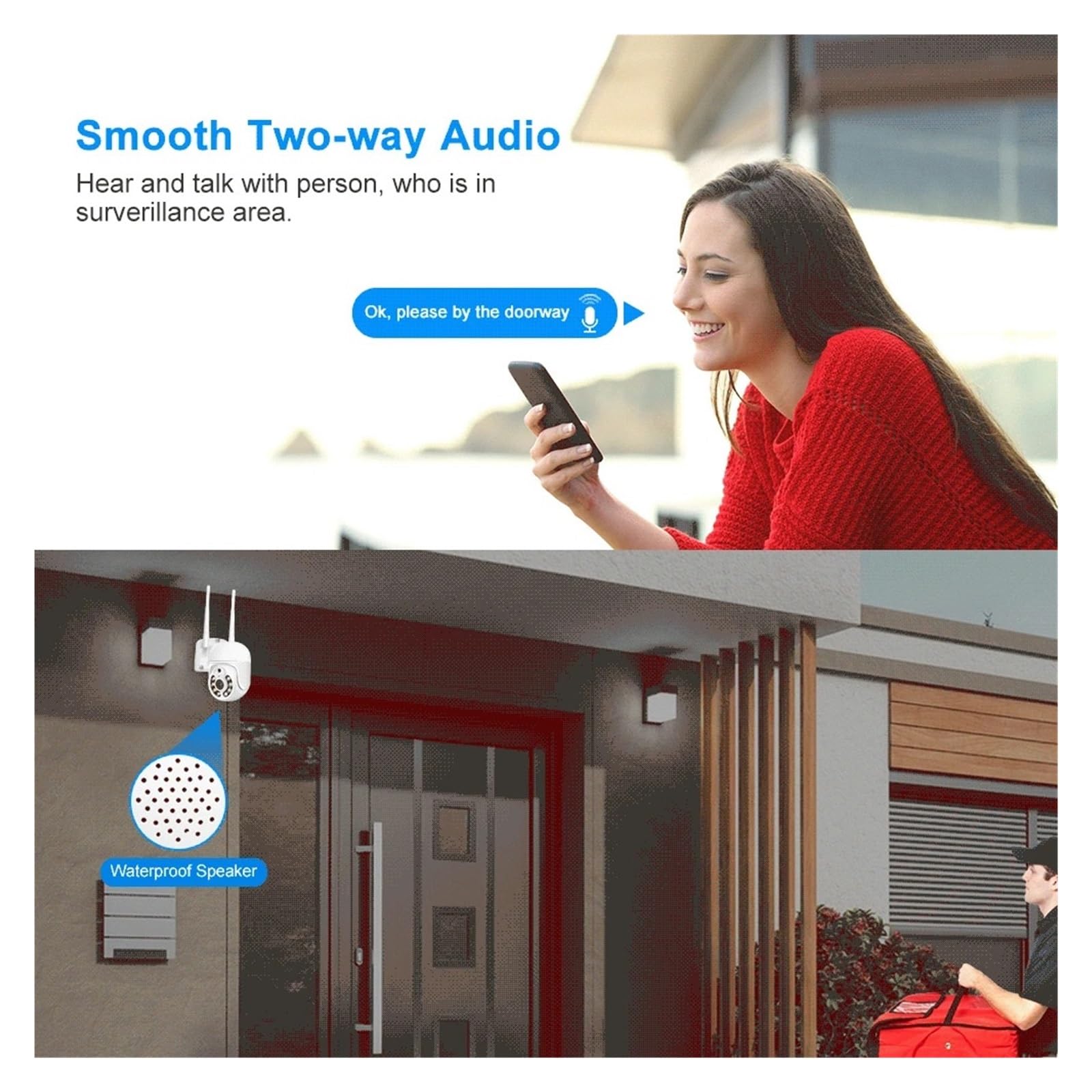 Telecamera di sicurezza esterna PTZ WiFi da 5 MP