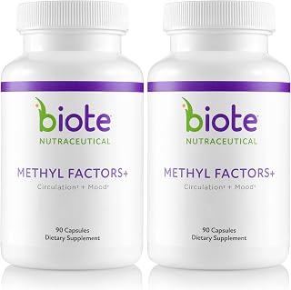 Biote Nutraceuticals - Methyl Factors+ - Circulation + Mood (90 Capsules) (Pack of 2)