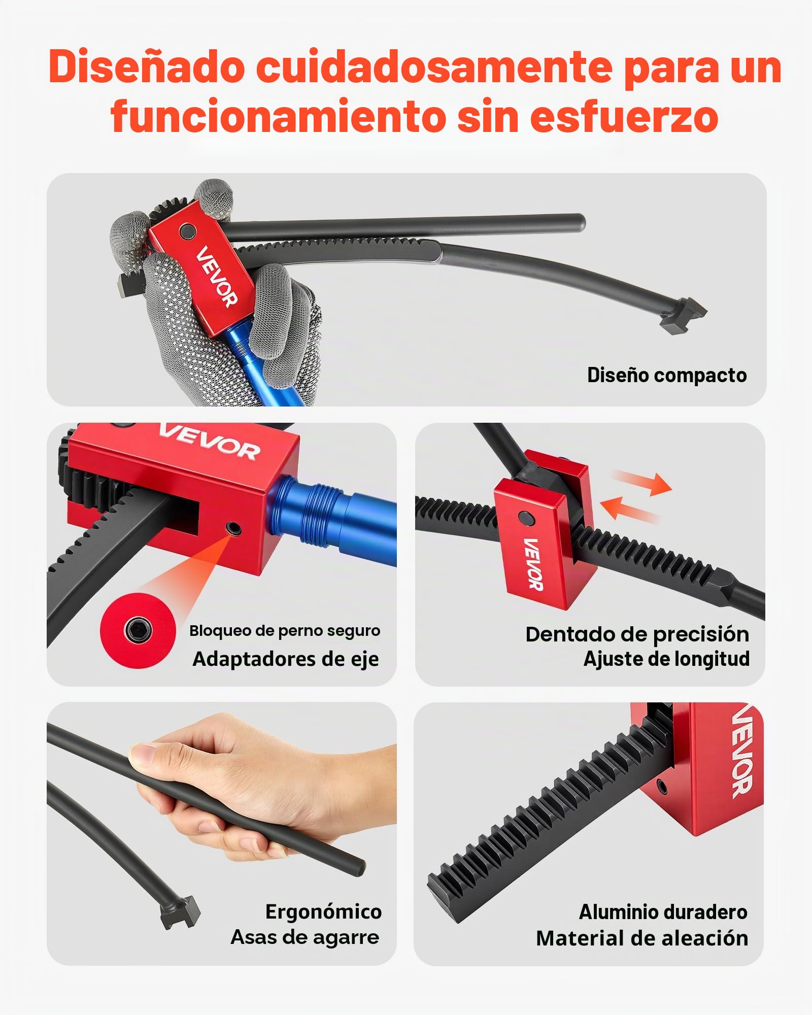 VEVOR Desmontadora de Neumáticos para Motos de Cross, Compatible con Ruedas de 406 a 533 mm, Adaptadores de Eje de 15-25 mm, Cambiador de Neumáticos de Motocross con Palancas, Funda Protectora