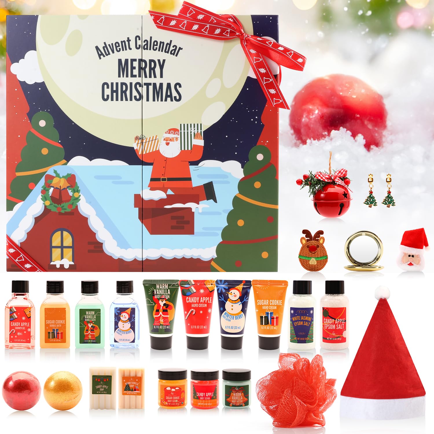 Advent Calendar 2025-24 Days of Beauty Advent Calendar, BFFLOVE Spa Gift Baskets with Shampoo Bar, Bath Bombs, Christmas Gifts for Women Christmas Gifts for Women - Image 2