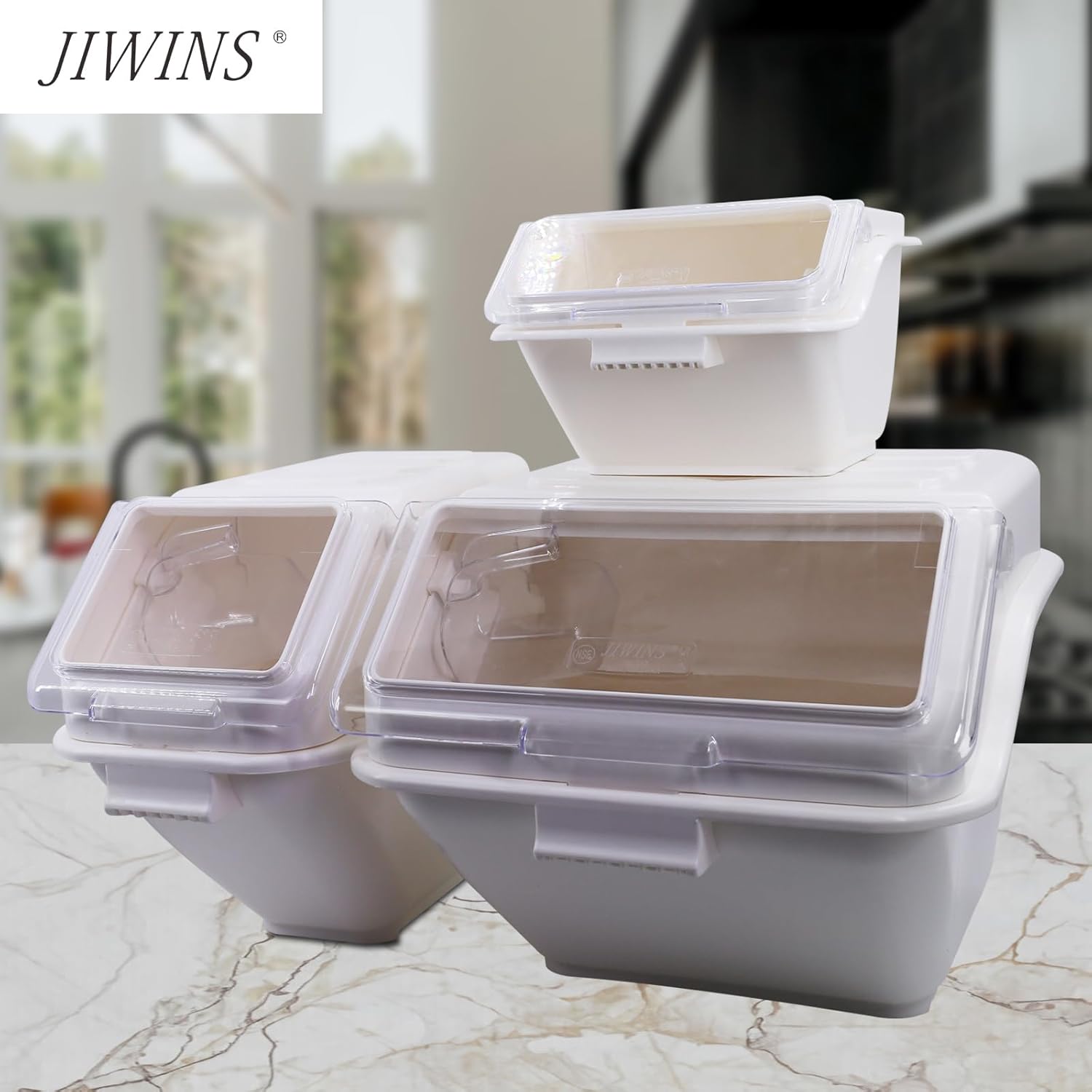 commercial sealed food storage containers, kitchen grain storage boxes, storing rice, flour, snacks, and pet food (40-Cup 2.2Gal/8Qt)