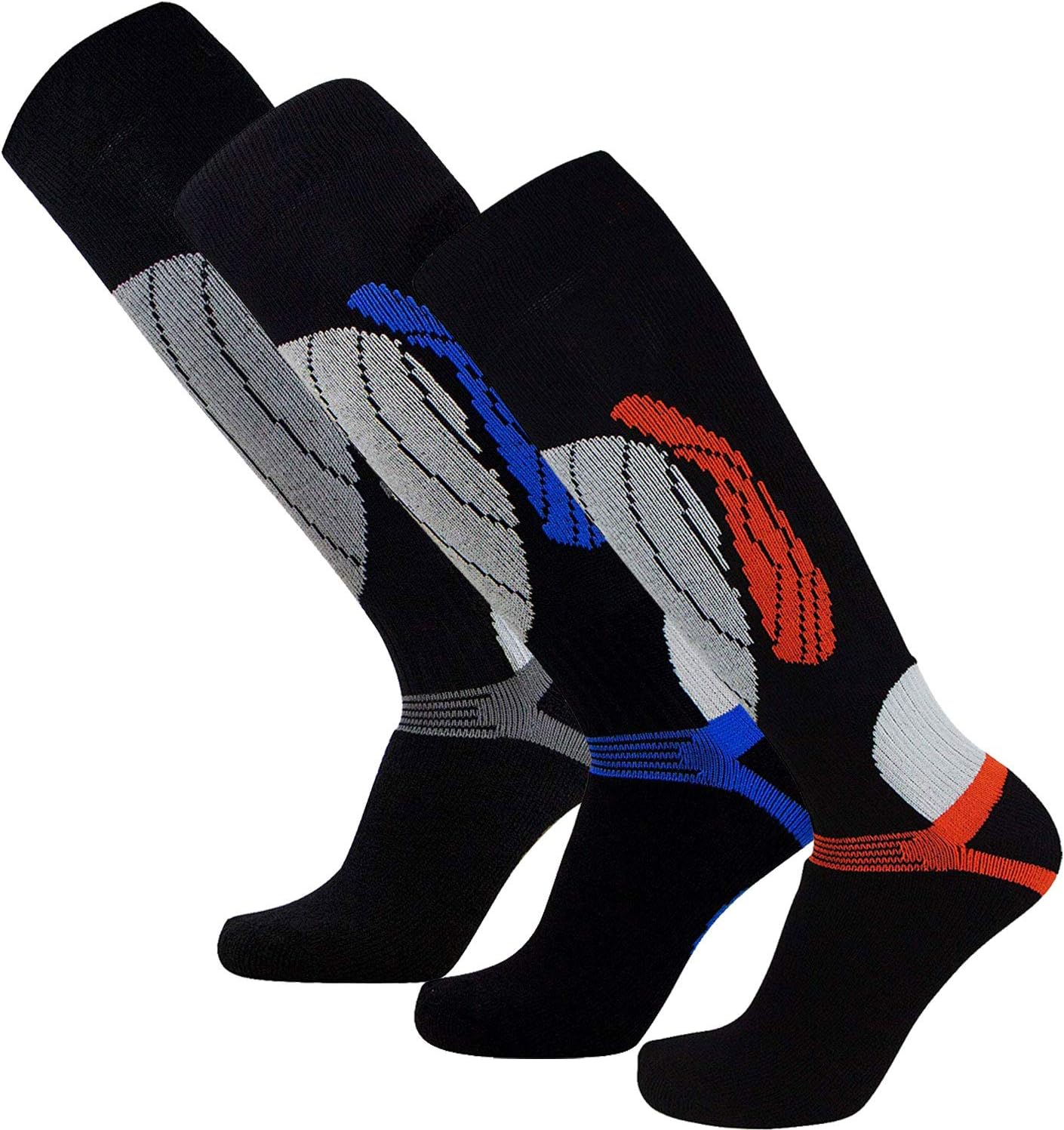 Pure Athlete Elite Wool Race Ski Socks - Warm Comfortable Snowboard/Skiing Socks