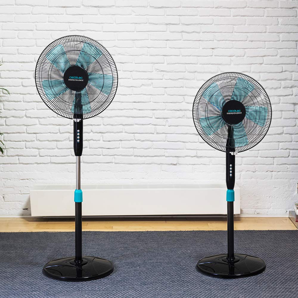 Cecotec Ventilateur sur Pied EnergySilence 510 40 W Oscillant 3 Vitesses | Diamétre 16 Pouces (40 cm), 5 Pales, Hauteur Réglable 110-130 cm, Oscillation Automatique