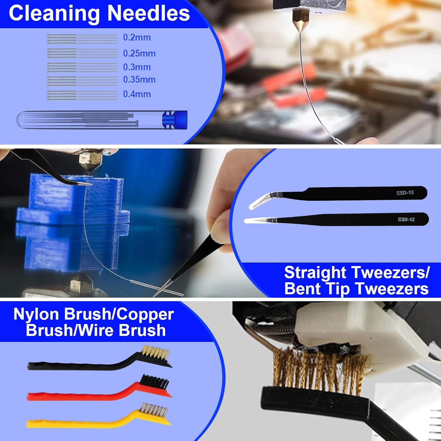 3D Printer Tool Kit, 105 Pcs 3D Printer Accessories Includes Deburring Tool, Removal Tools, Digital Caliper, Cutting Mat, Carrying Case, 3D Printing Tool Kit for Finishing, 3D Print Removing, Cleaning