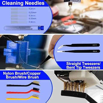 3D Printer Tool Kit, 105 Pcs 3D Printer Accessories Includes Deburring Tool, Removal Tools, Digital Caliper, Cutting Mat, Carrying Case, 3D Printing Tool Kit for Finishing, 3D Print Removing, Cleaning