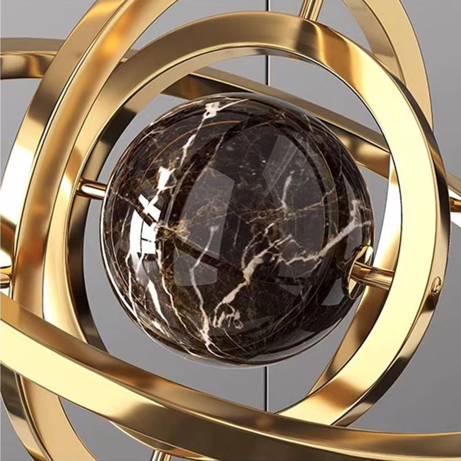 Goldene Globus-Dekoration, moderne abstrakte Kunstdekoration, Skulpturen, Heimdekoration, groß mit rechteckigen Ständern, Heimbüro, Schreibtischdekoration, Schwarz und Gold