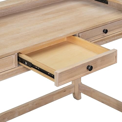 Miniatura 16 de Farmhouse - Juego de comedor de cocina de madera de 3 piezas con altura de mostrador, juego de desayuno de cocina para bar en casa, mesa de bar de