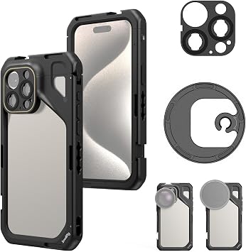 SmallRig for iPhone 15 Pro Max Phone Cage with 67mm Filter Adapter, Upgraded Quick Release Design Phone Video Rig Cage for Videography/Video Recording/YouTube/Live Streaming/Vlog - 4391B
