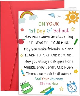 Back to School Greeting Cards, Back to School Cards for Kids, 1st Day of Schools Sign for Teen Girls Boys, Schools Supplies for 5th 6th 7th 8th Grade Kids, First Day of Preschool Kindergarten Card
